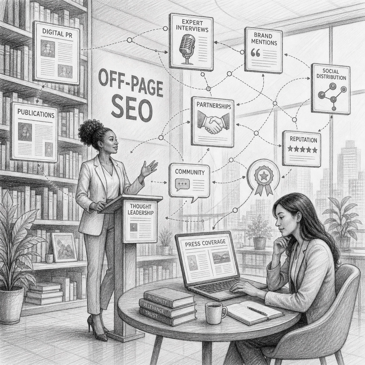 Off-page SEO authority network